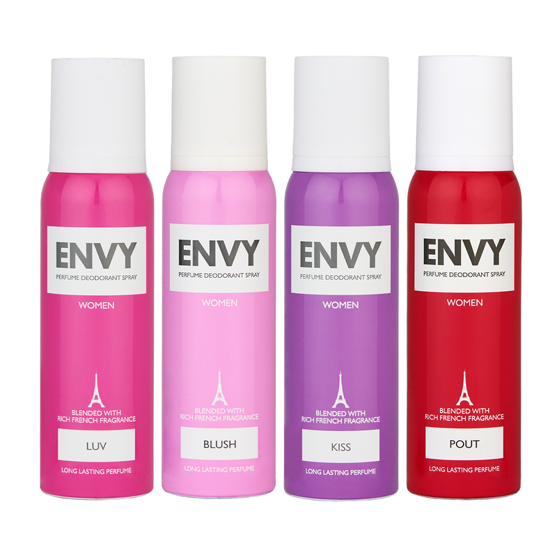 Envy Deodorant Combo Luv+Blush+Kiss+Pout 120ml*4