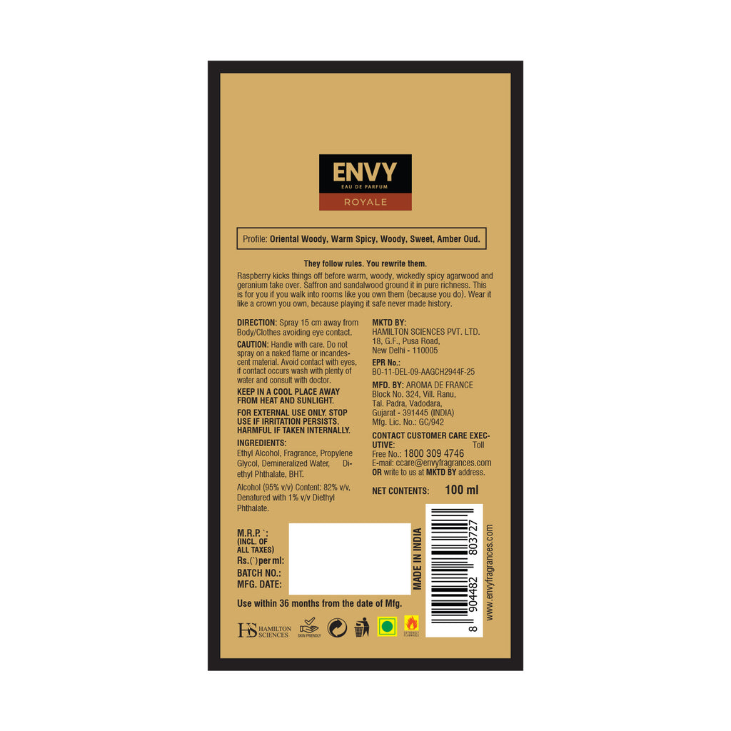 Royale Perfume For Men 100ml | ENVY