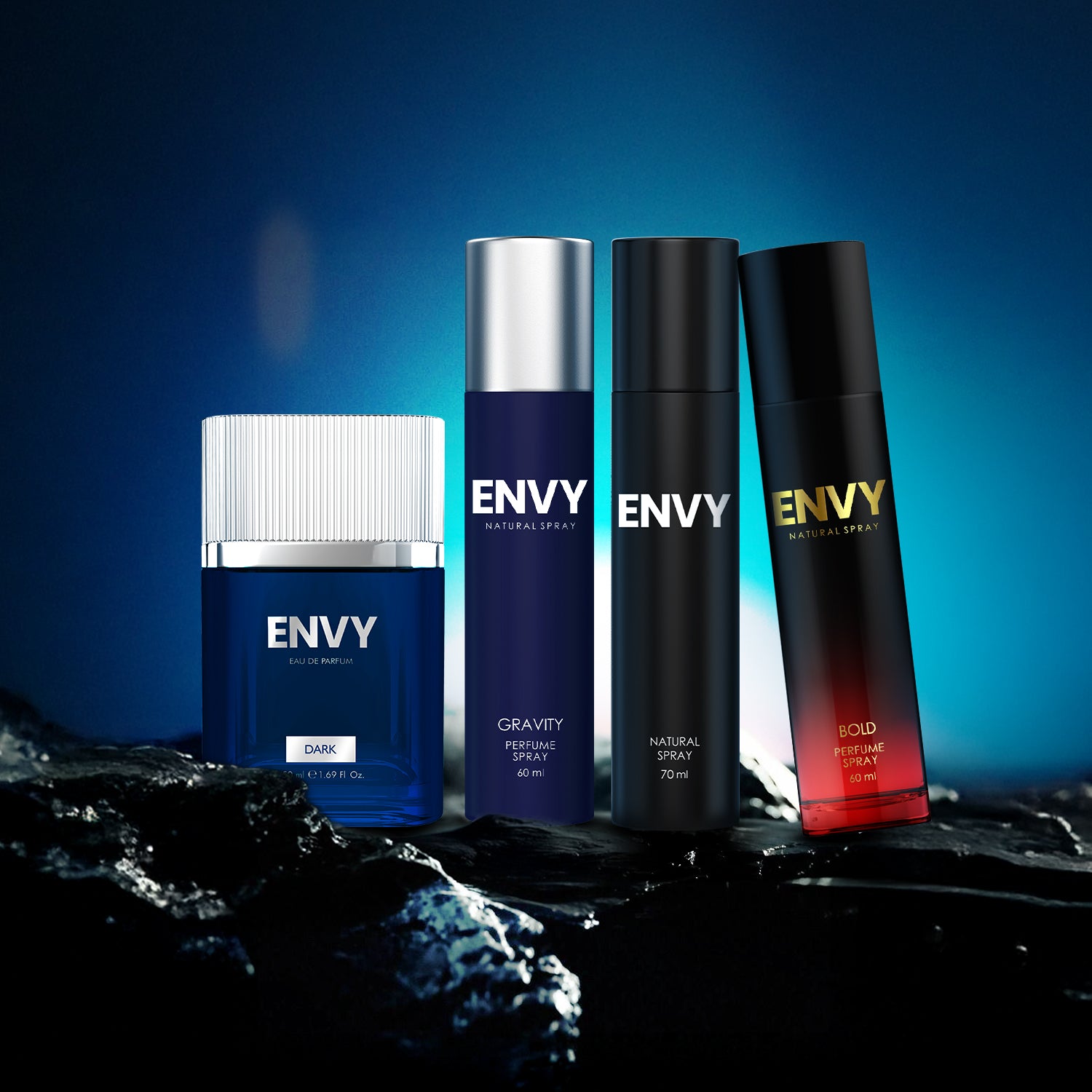 Dark 50ml + Gravity 60ml + Bold 60ml + Natural Spray for Men 70ml
