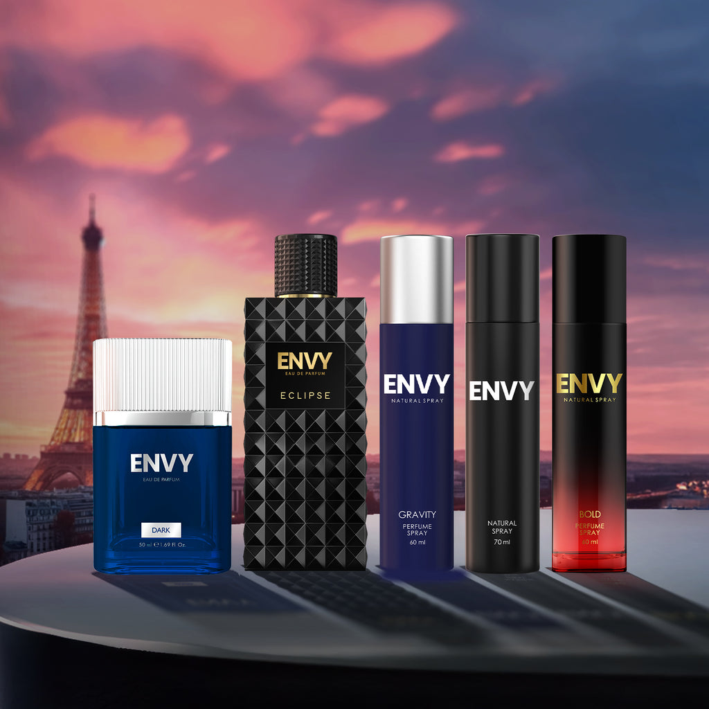 Dark 50ml + Gravity 60ml + Bold 60ml + Natural Spray for Men 70ml + Eclipse 100ml)