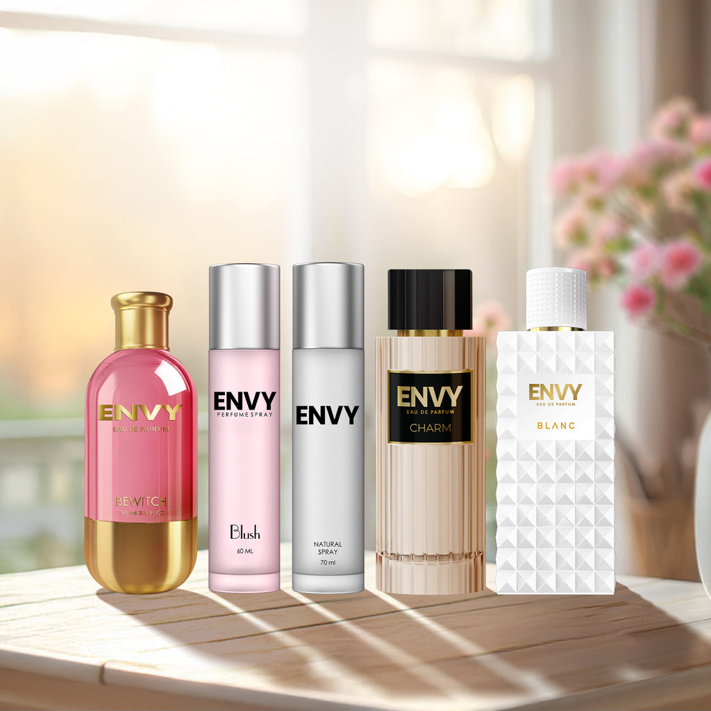 Blush 60ml + Natural Spray for Women 70ml + Bewitch 100ml + Charm 100ml + Blanc 100ml