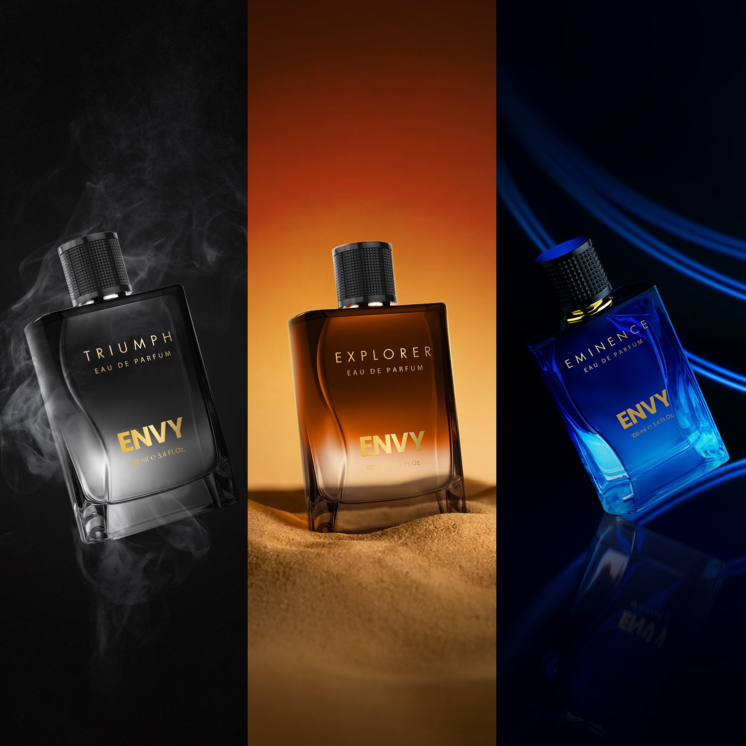 ENVY Pack of 3 Perfumes For Men (Triumph + Explorer + Eminence) - 100ml Each