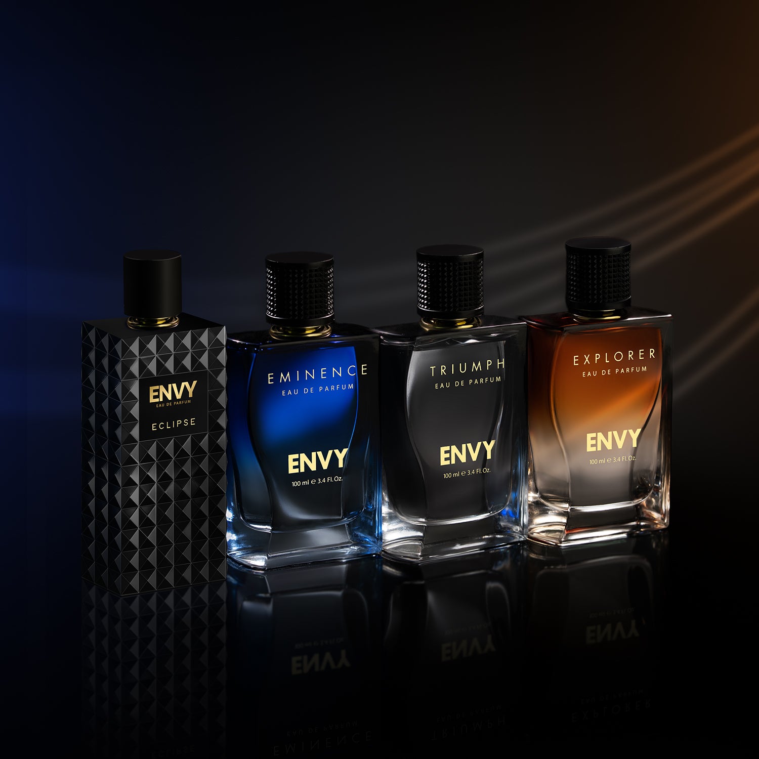 ENVY Pack of 4 Perfumes For Men (Eclipse + Triumph + Explorer + Eminence) - 100ml Each