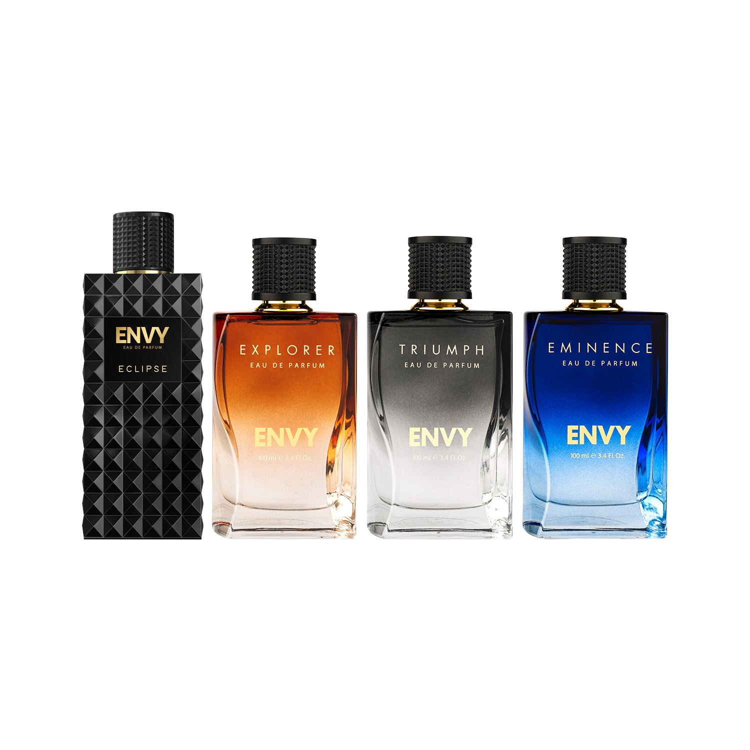 ENVY Pack of 4 Perfumes For Men (Eclipse + Triumph + Explorer + Eminence) - 100ml Each