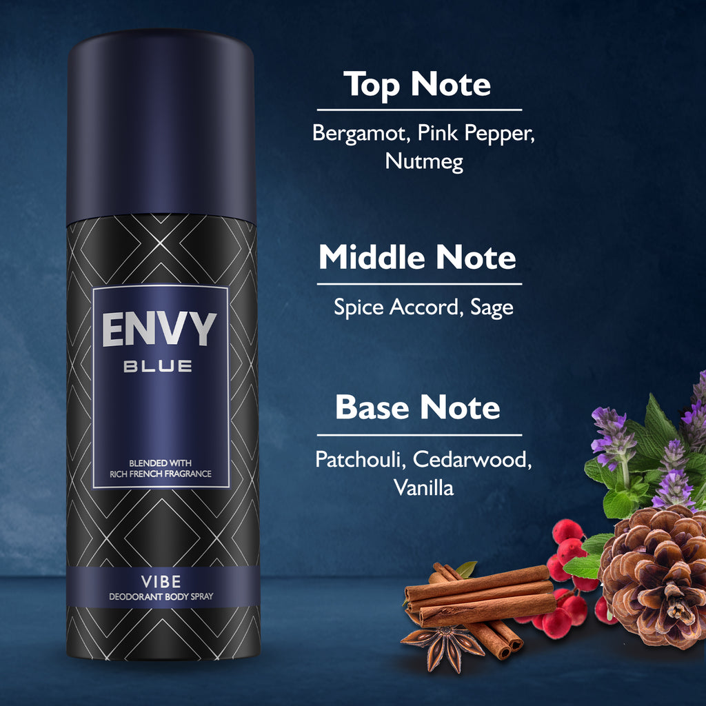 Vibe Deodorant Spray For Men - 165ml - Notes