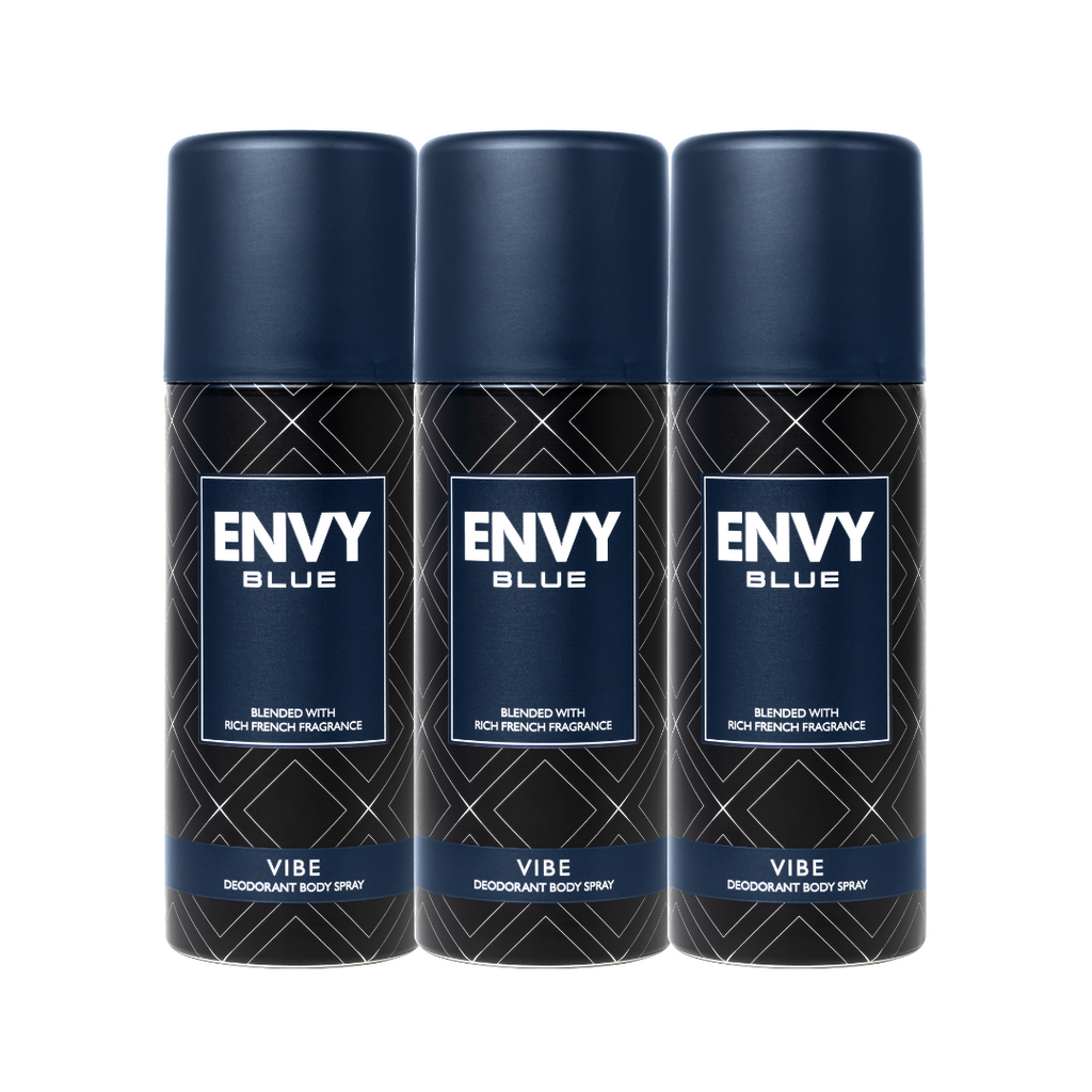 Envy Vibe Deodorant Spray (Pack of 3) - 165ml Each