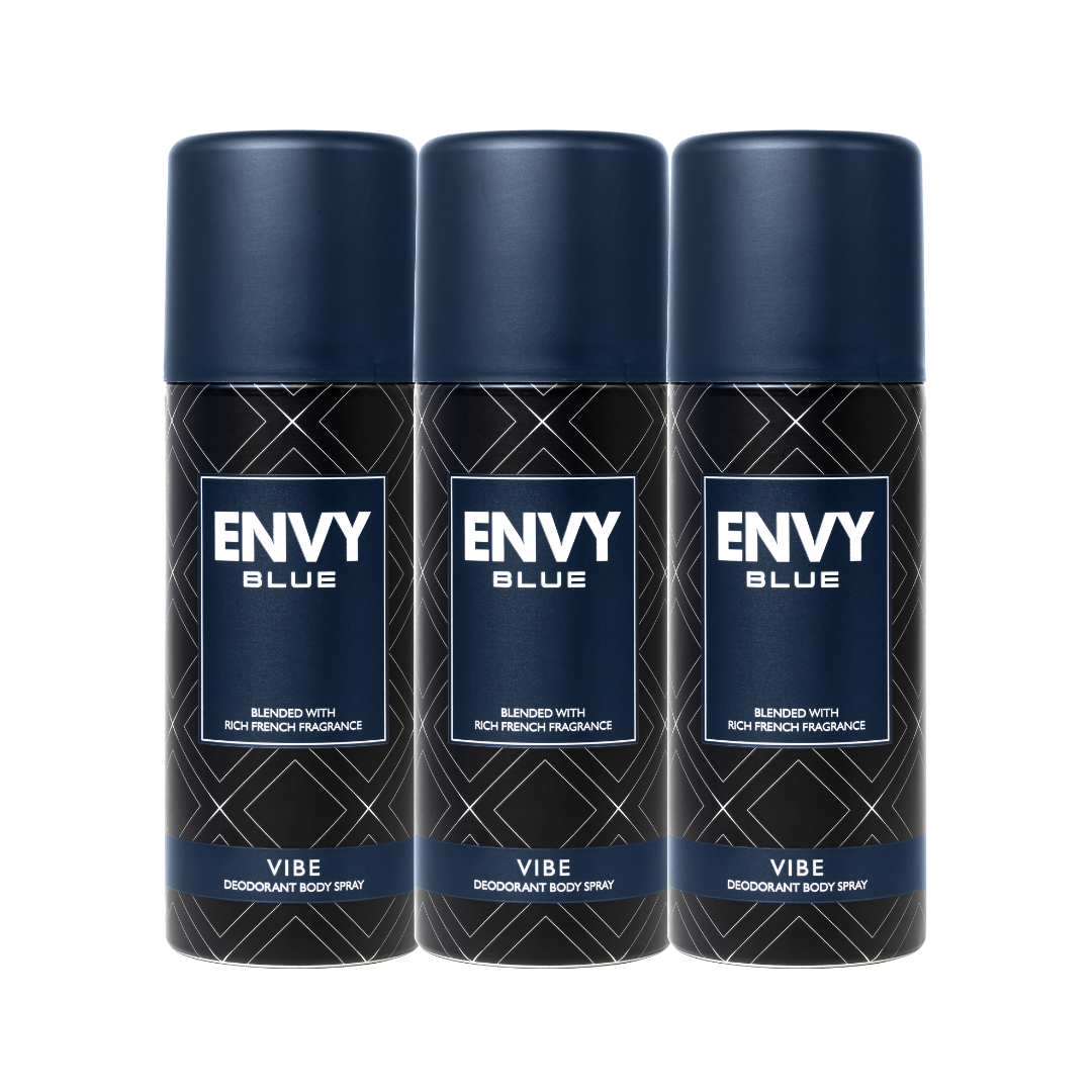 Envy Vibe Deodorant Spray (Pack of 3) - 165ml Each