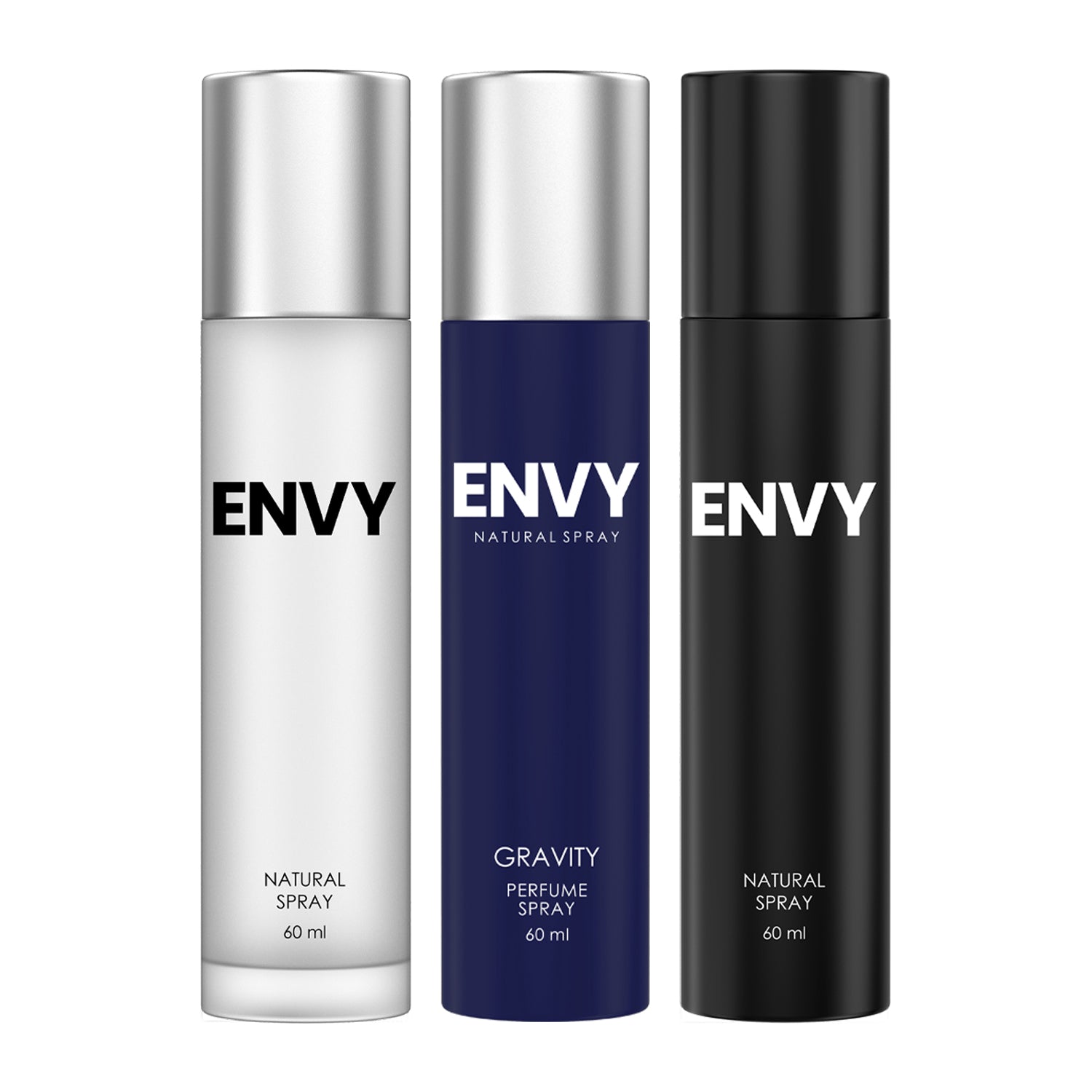 ENVY Women Natural Spray + Men Natural Spray + Gravity Perfumes For Men (Pack of 3) 60ml -SALE
