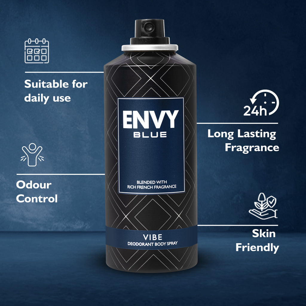 Envy Vibe Deodorant Spray (Pack of 3) - 165ml Each