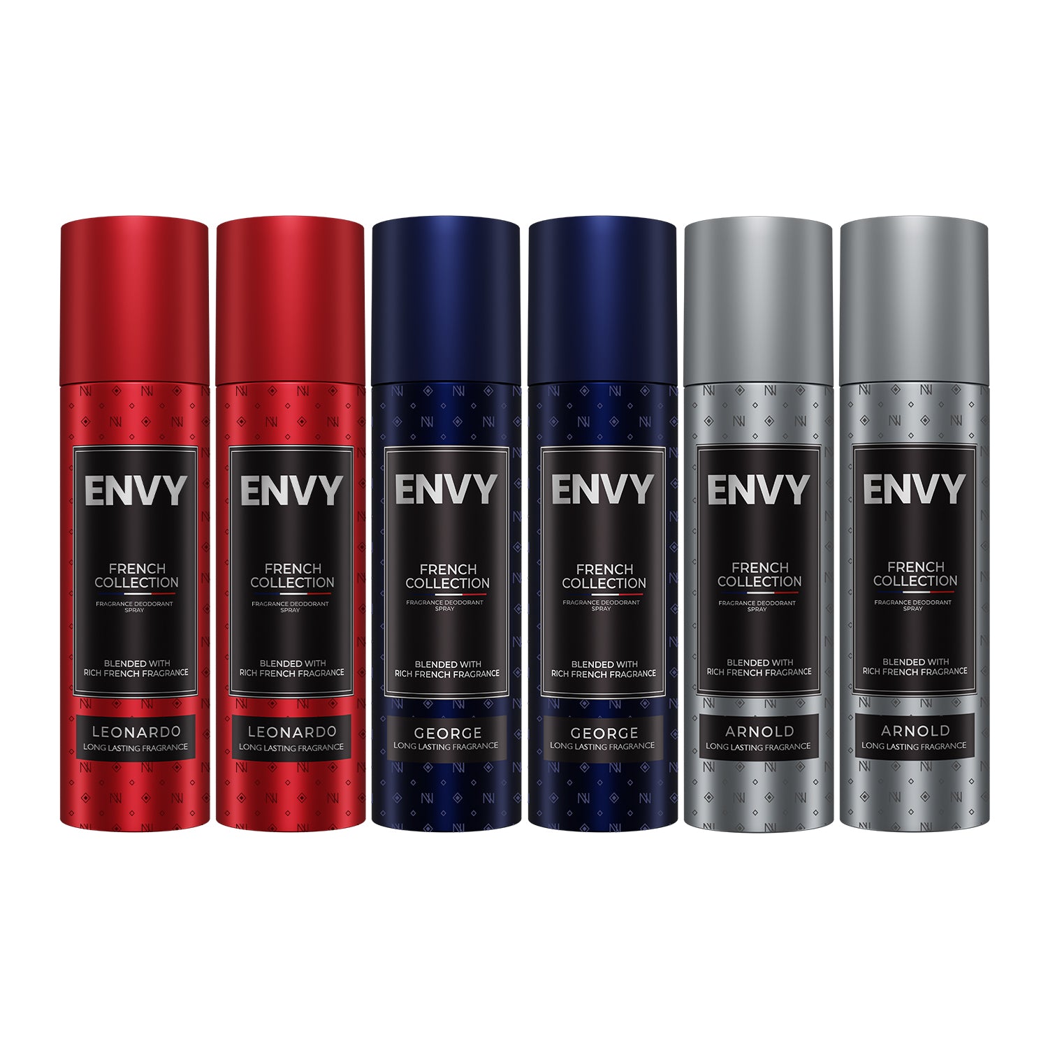 Envy Pack of 6 Deos For Men (George x2) + (Leonardo x2) + (Arnold x2) - 120ml Each
