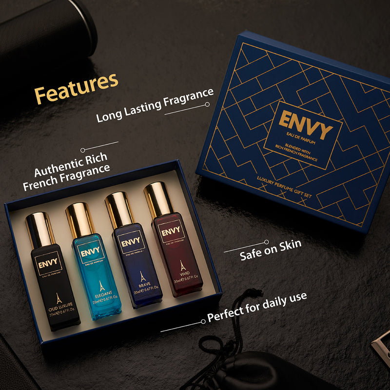 Envy Luxury Perfume Gift Set for Men 20 ml x 4