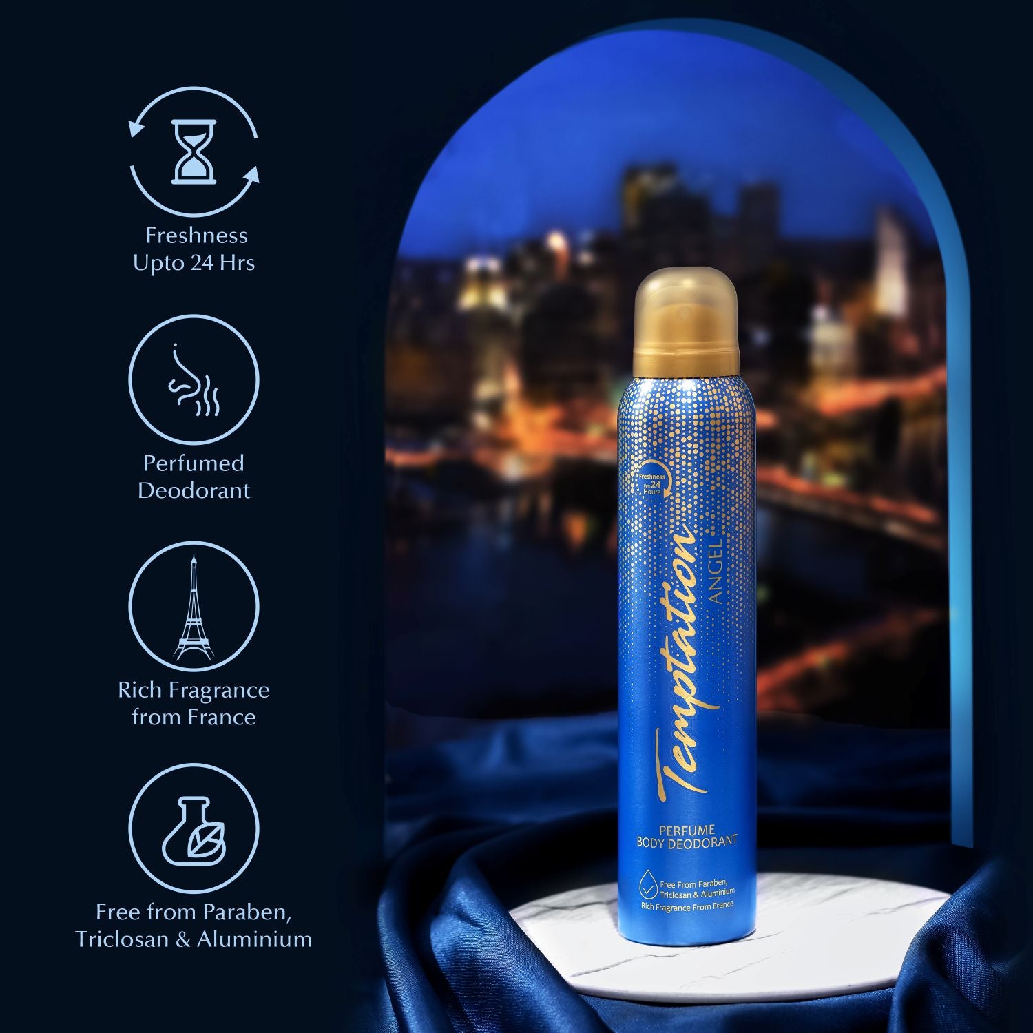 TEMPTATION Pack of 2 Angel Perfume Body Deodorant For Women - 150ml Each