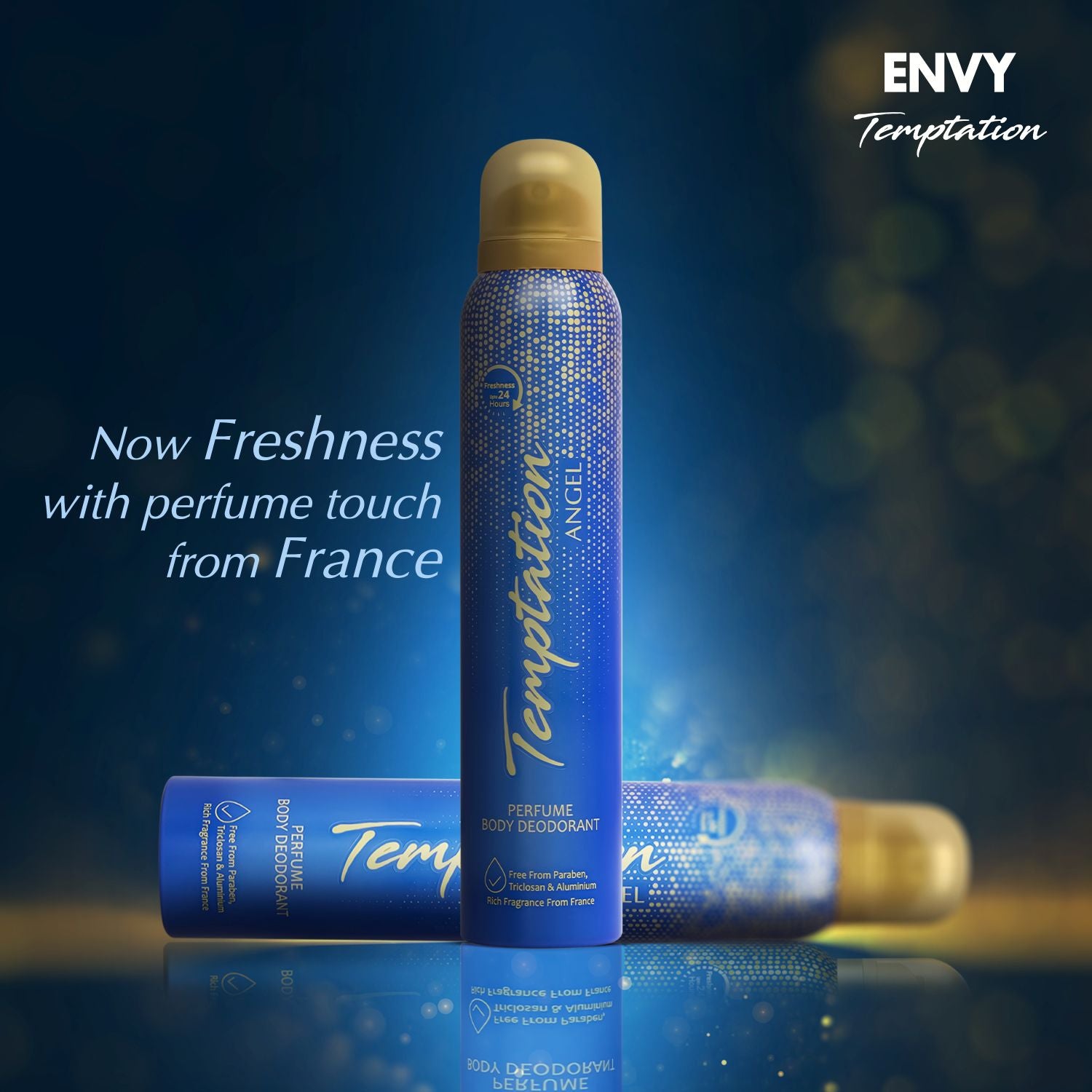 TEMPTATION Pack of 2 Angel Perfume Body Deodorant For Women - 150ml Each