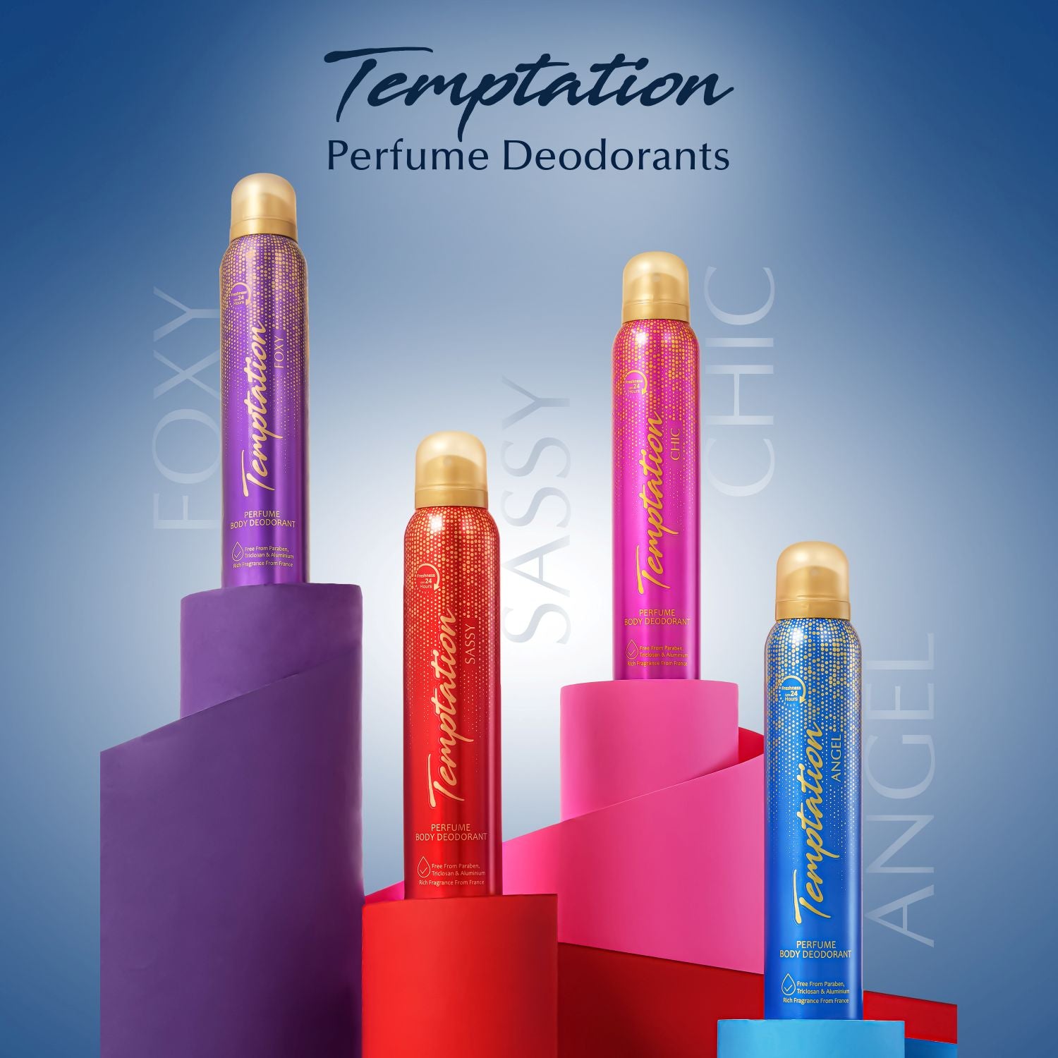 TEMPTATION Pack of 2 Angel Perfume Body Deodorant For Women - 150ml Each