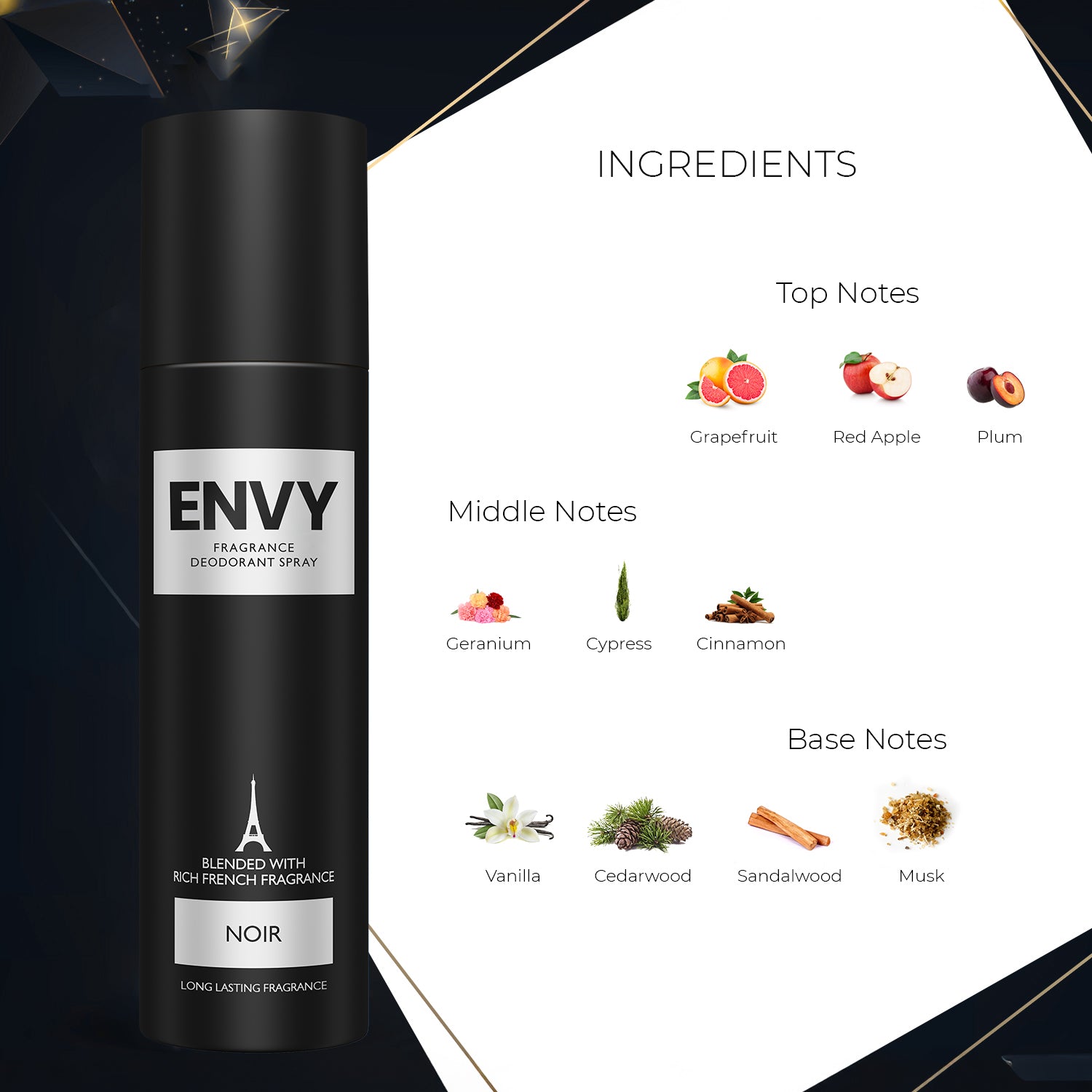 Noir Deodorant For Men - 120ml - Ingredients