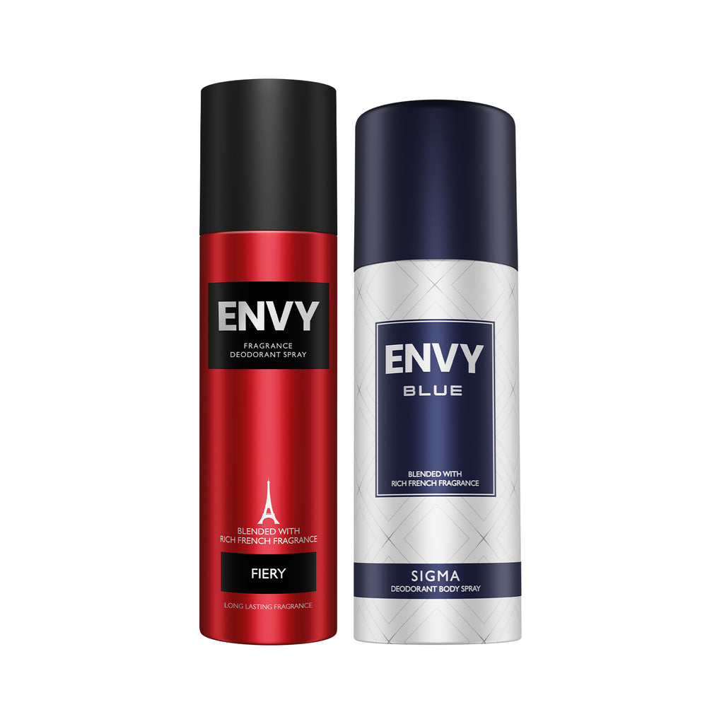 Envy Pack of 2 Deos For Men (Sigma 165ml + Fiery 140ml)