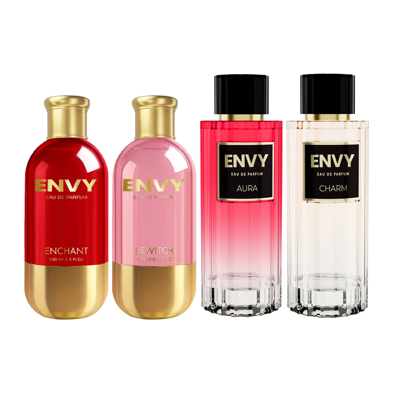 ENVY (Enchant + Bewitch + Aura + Charm) Perfumes For Women (Pack of 4) - 100ml Each