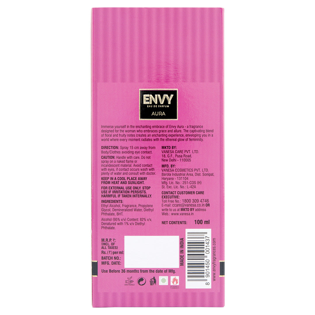ENVY Pack of 3 Perfumes For Women (Aura + Charm + Blanc) - 100ml Each