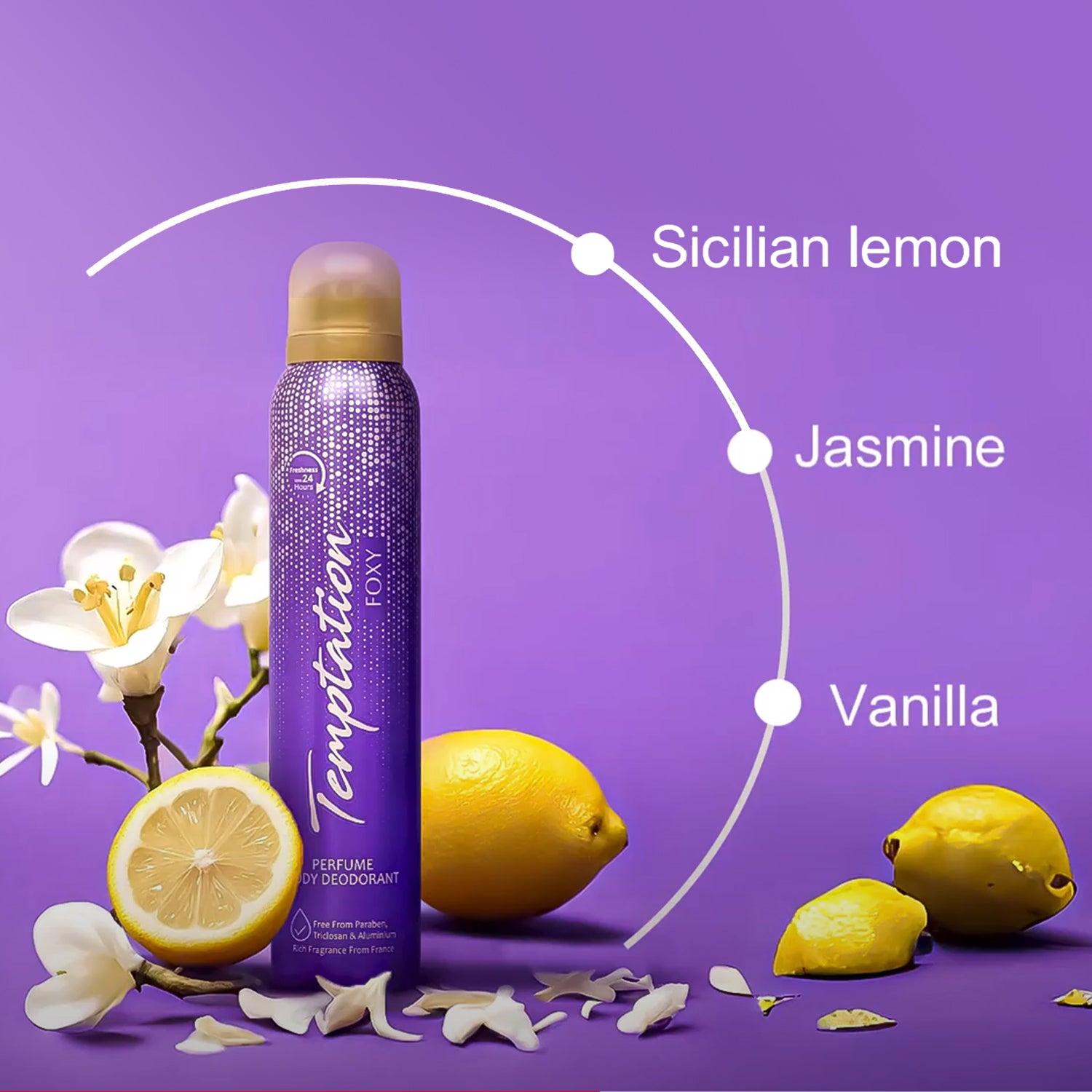 TEMPTATION Pack Of 2 Foxy Perfume Body Deodorant For Women - 150ml Each