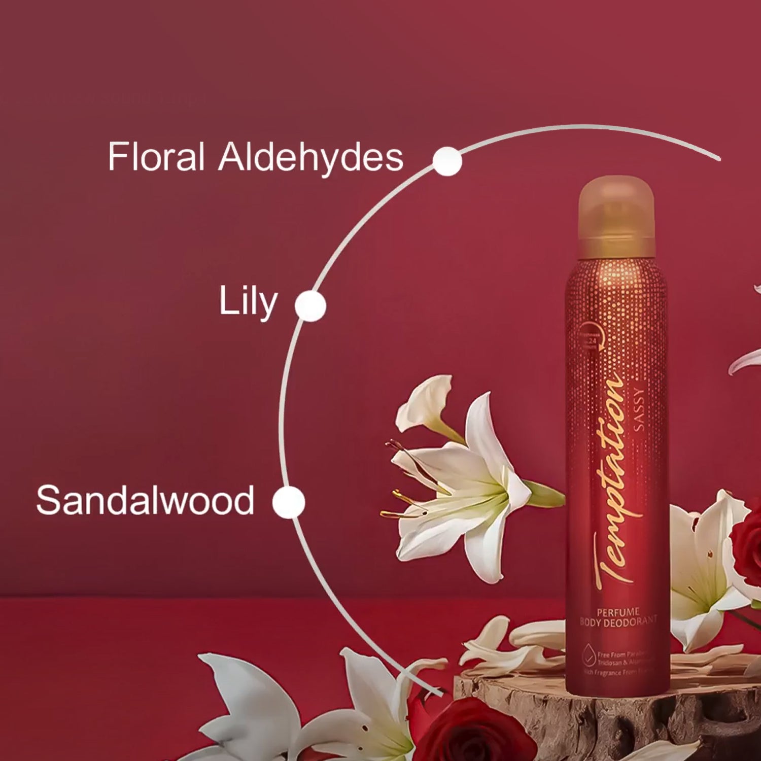 TEMPTATION Sassy Perfume Body Deodorant For Women 150ml