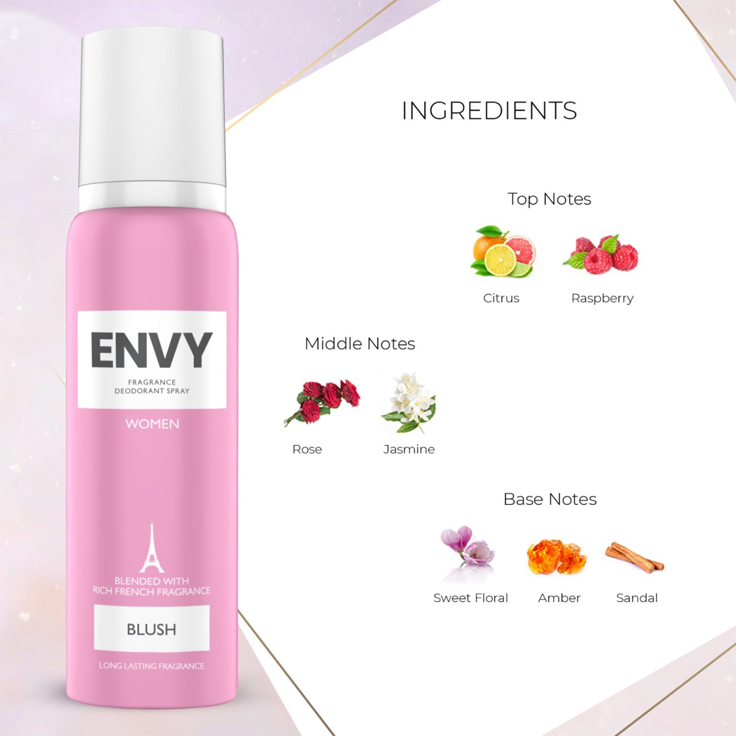 ENVY Pack of 3 Blush Deos For Women - 140ml Each