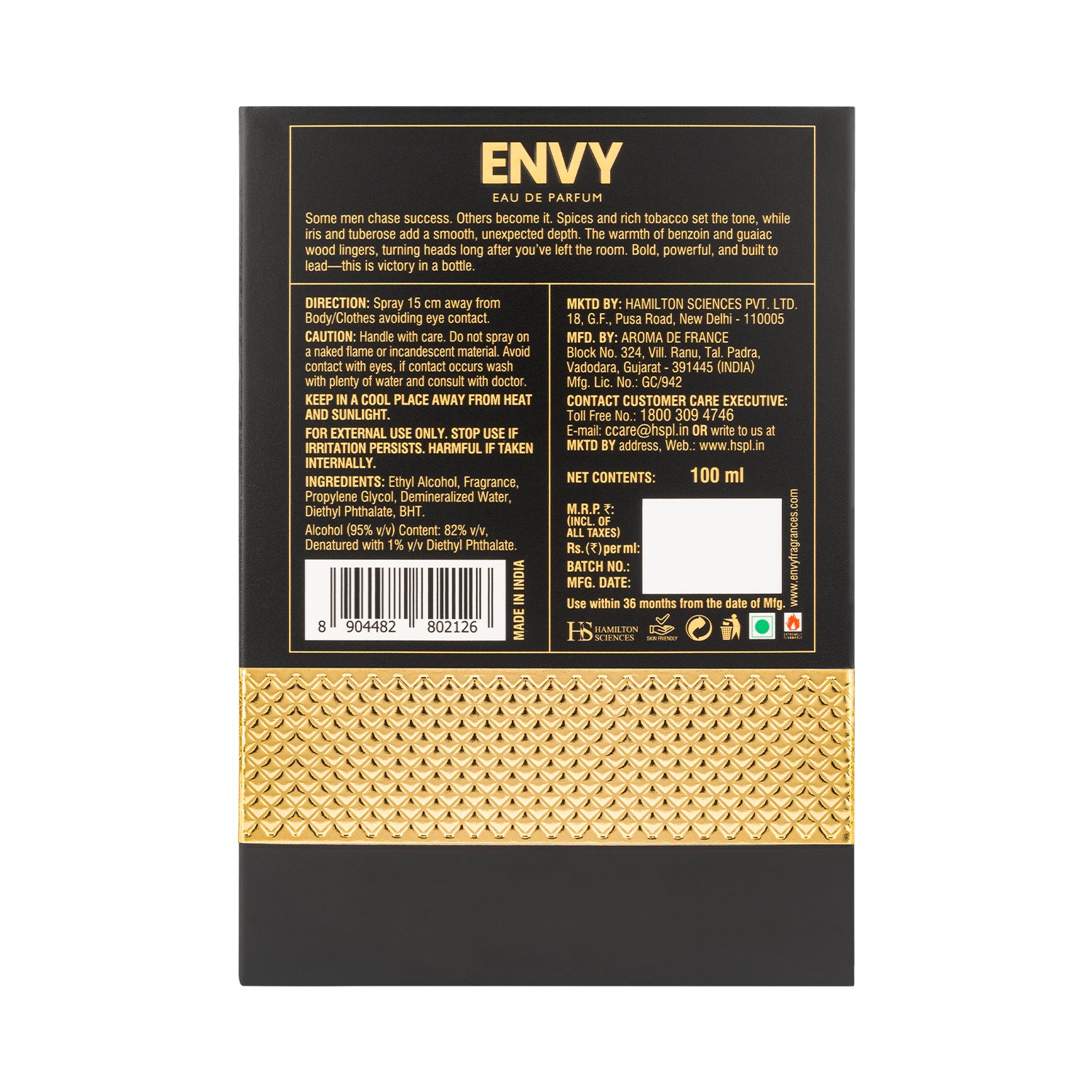 Triumph Perfume for Men Back Side