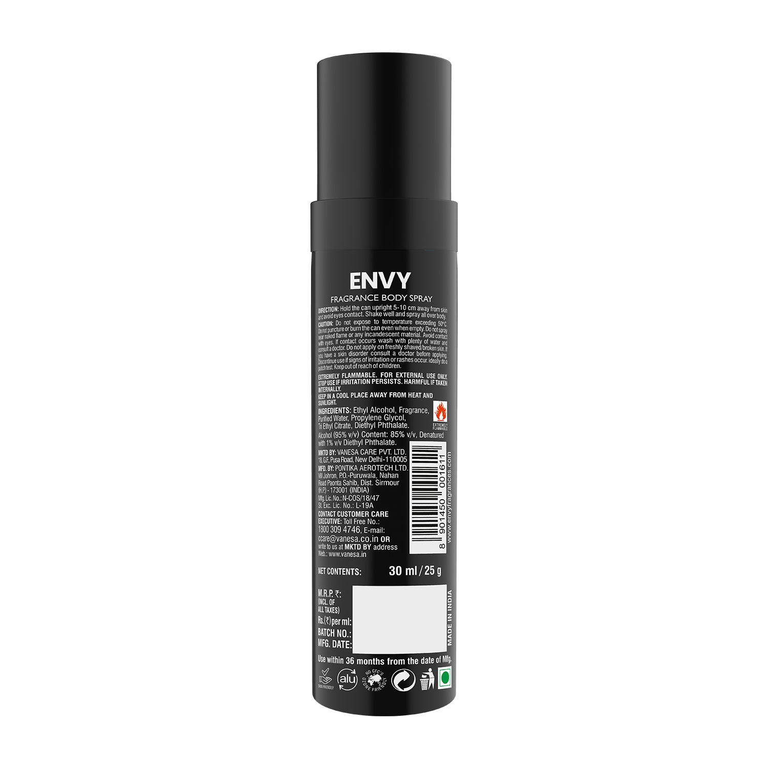 ENVY Pack of 3 Blaze Nano Deodorant For Men - 30ml Each
