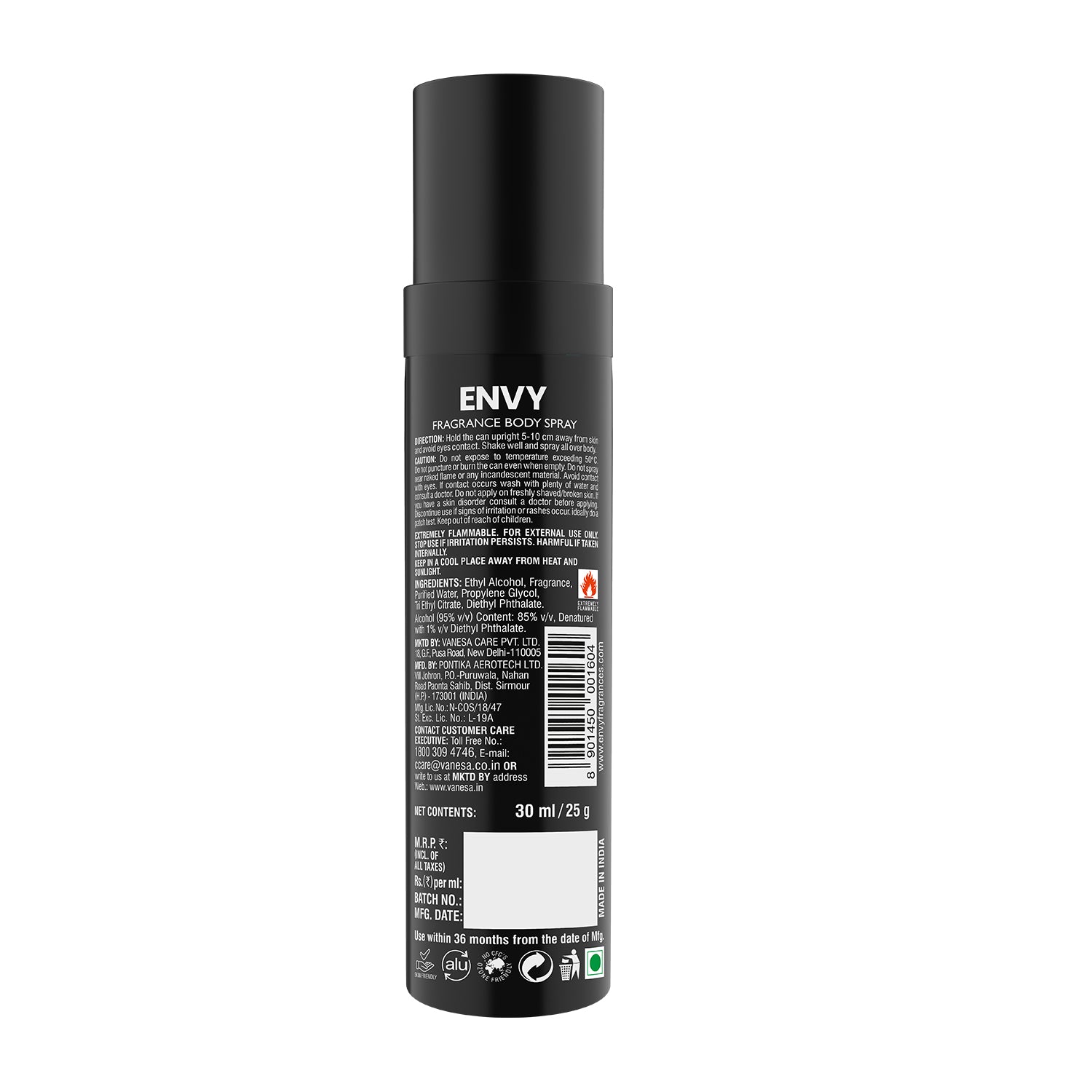 ENVY Pack of 3 Club Nano Deodorant For Men - 30ml Each