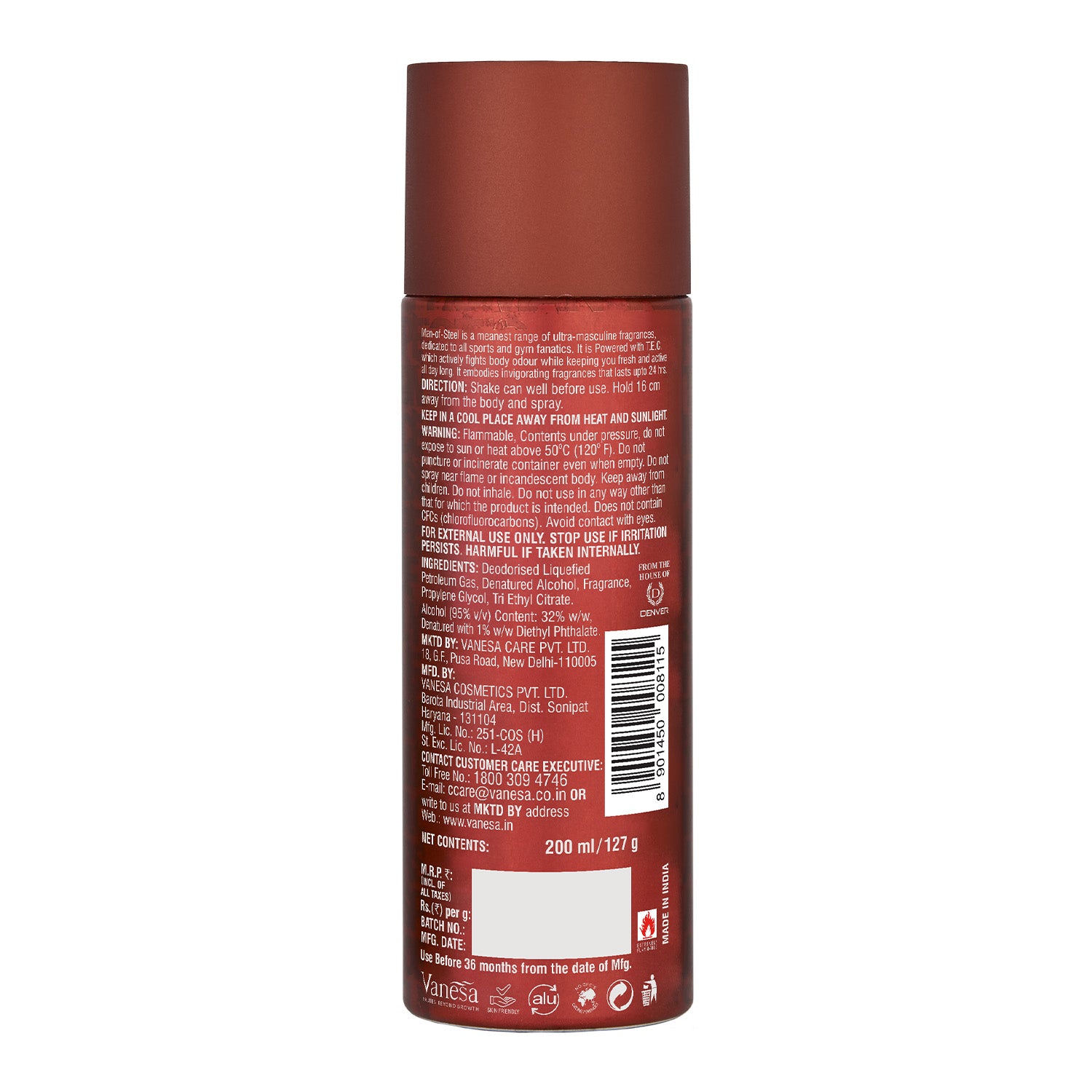 Pump Deodorant 200ML - Man of Steel