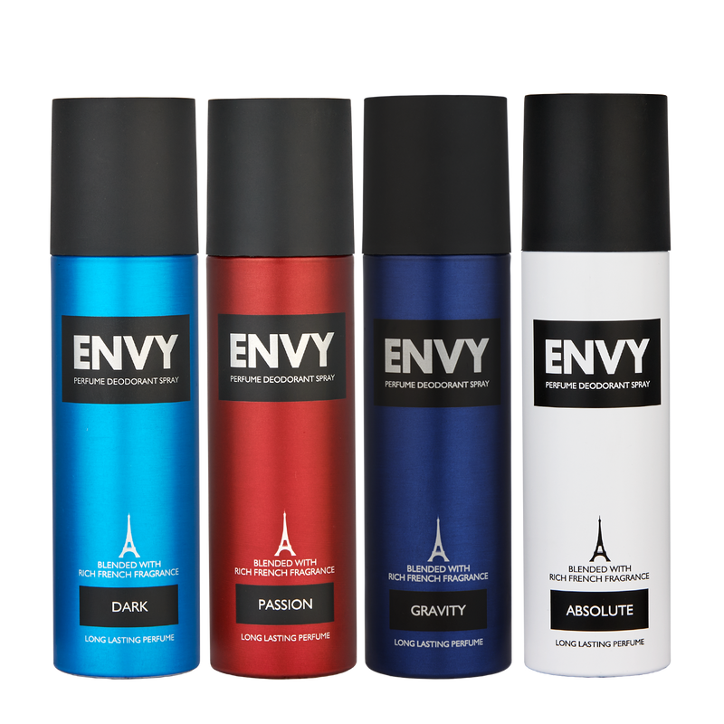 Envy Deodorant Combo Dark+ Passion + Gravity + Absolute 120ml*4