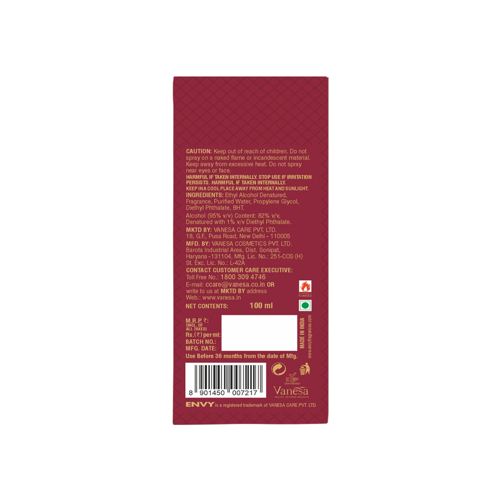 Envy Enchant perfume for women Back side