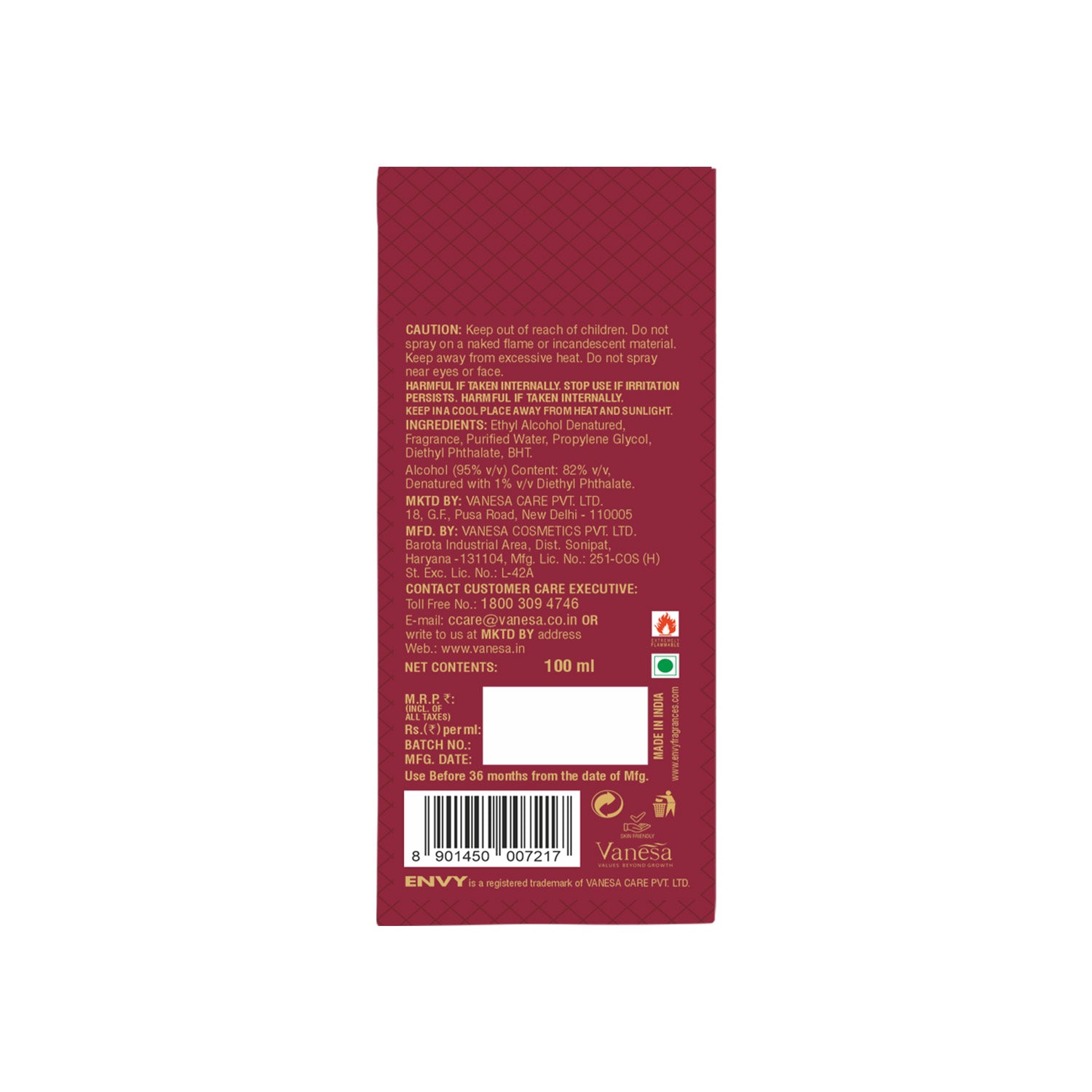 Envy Enchant perfume for women Back side