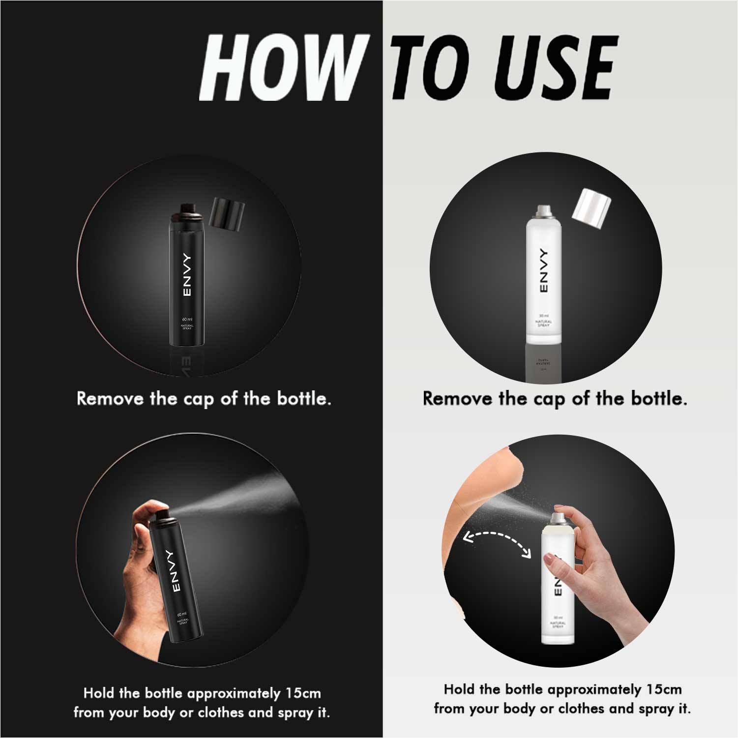 ENVY Black & White natural Spray Perfume for Men & Women EDP -120ml