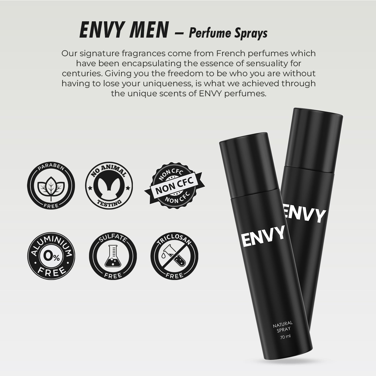 ENVY Natural Spray Perfume for Men - 70ml