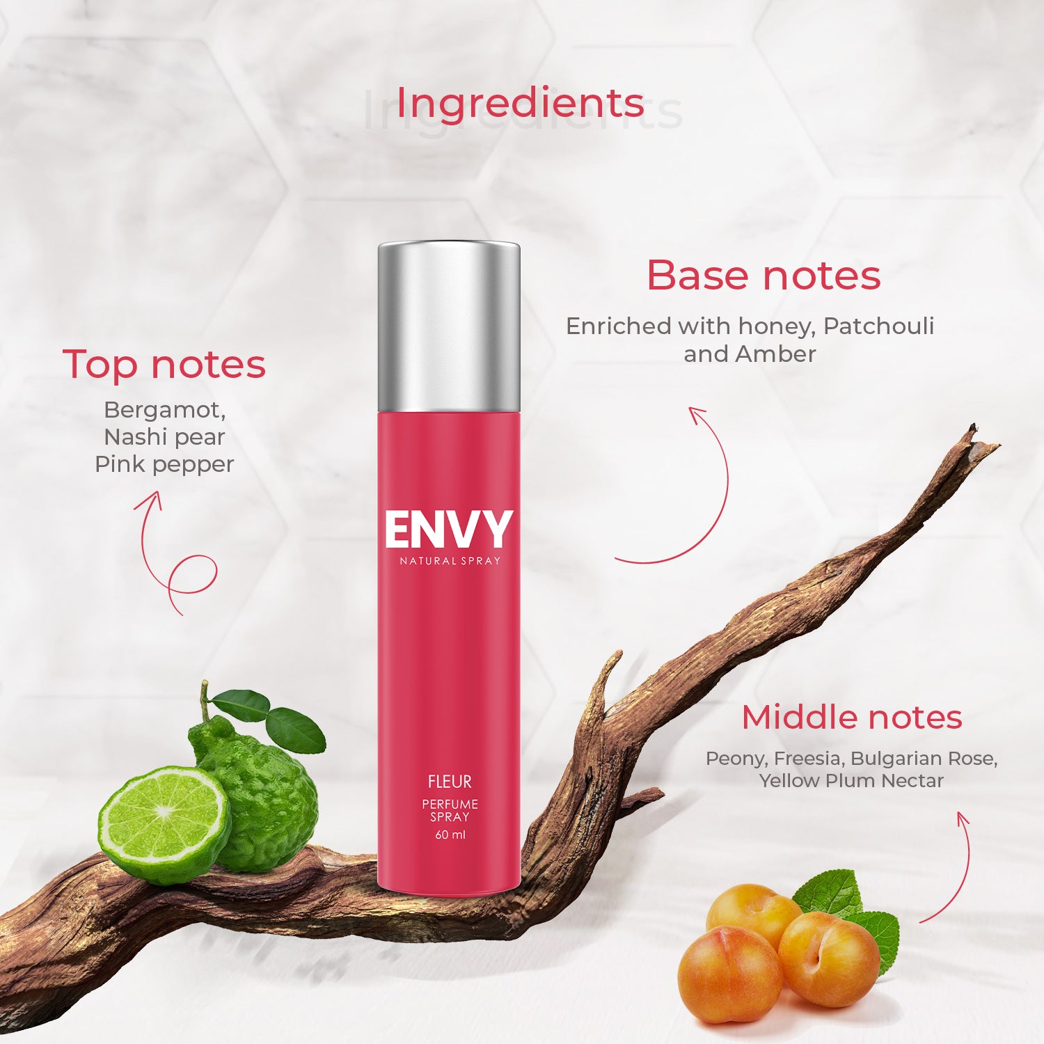 ENVY Fleur Perfume 60ml - Ingredients