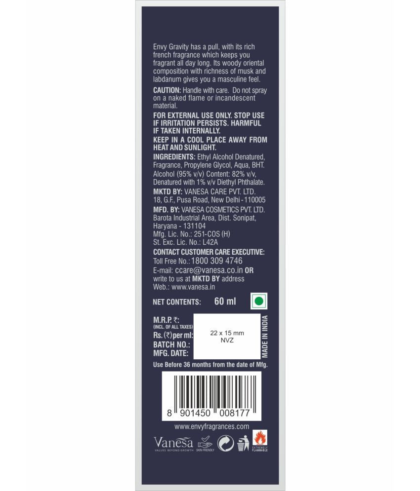 ENVY Gravity Perfume 60ml - Back Image
