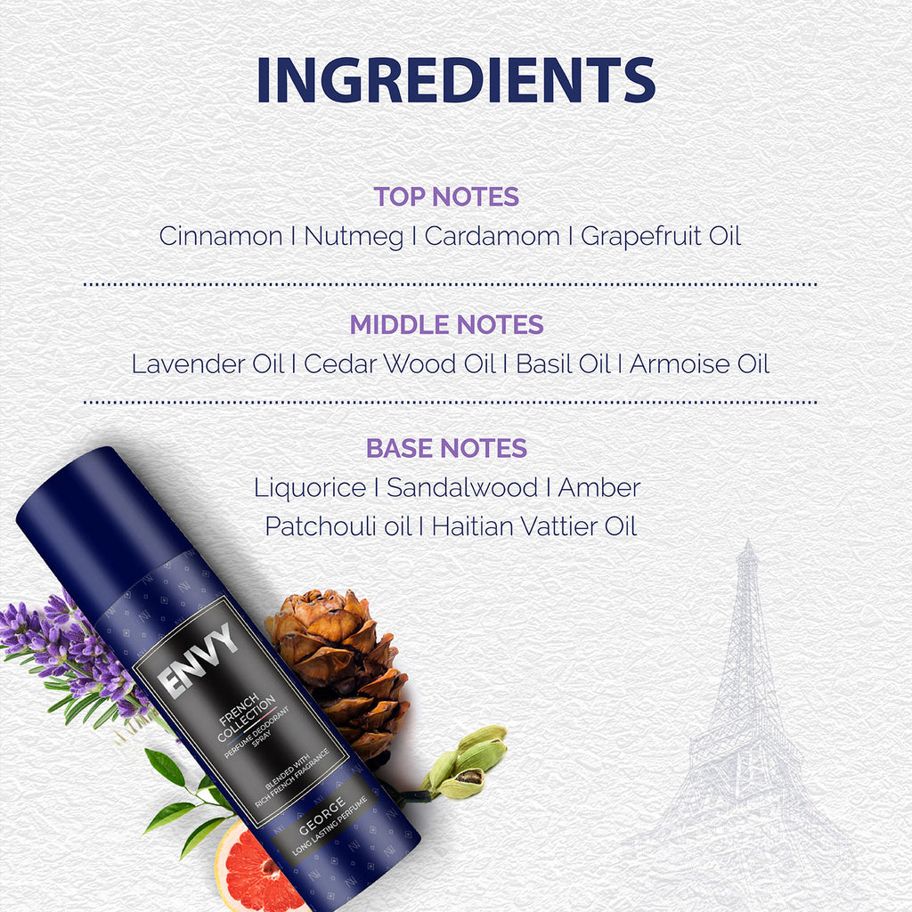 ENVY Pack of 3 Deos for men (Arnold 120ml + George 120ml + Vibe 165ml) - Sale