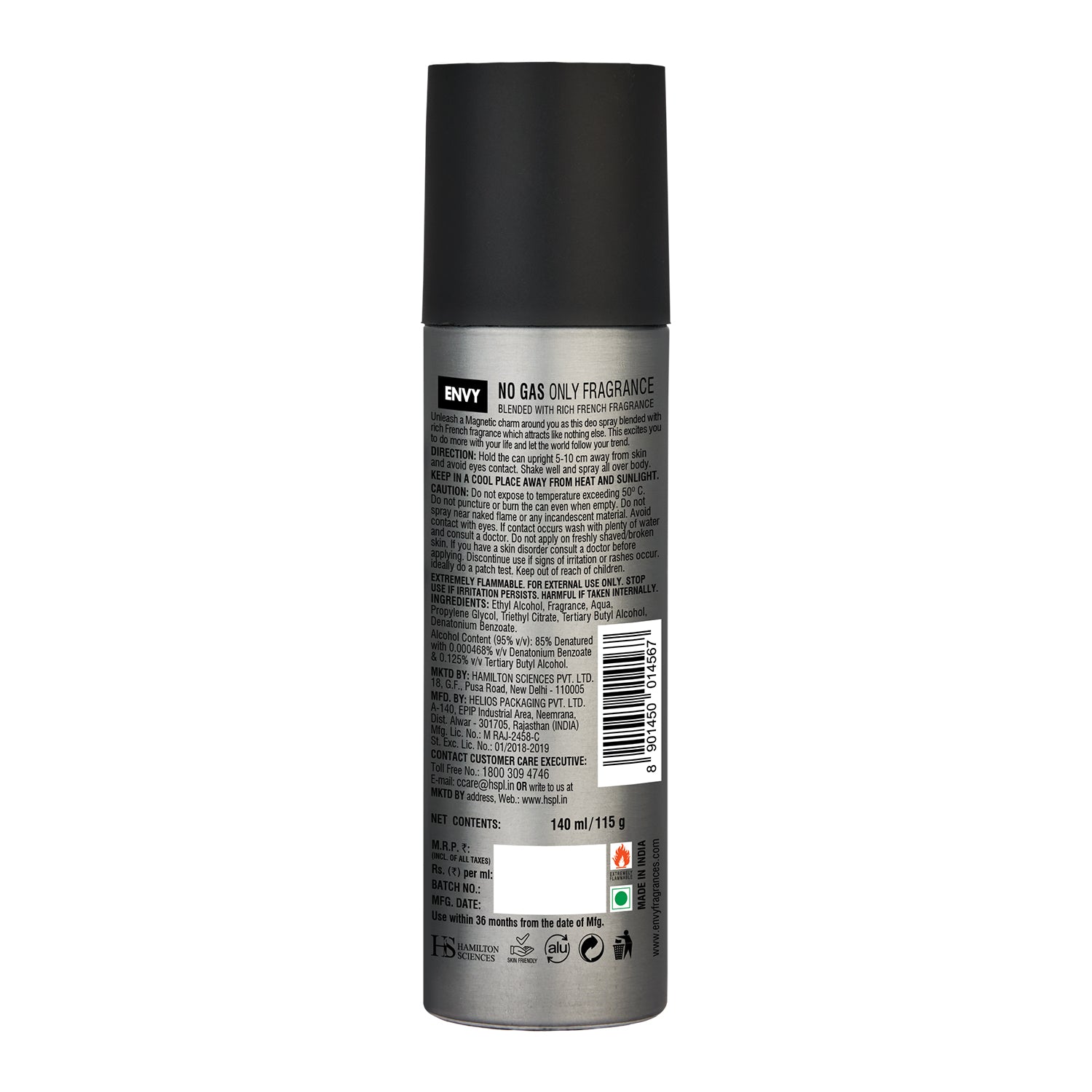 Envy Magnetic Deo 140ml Back Side