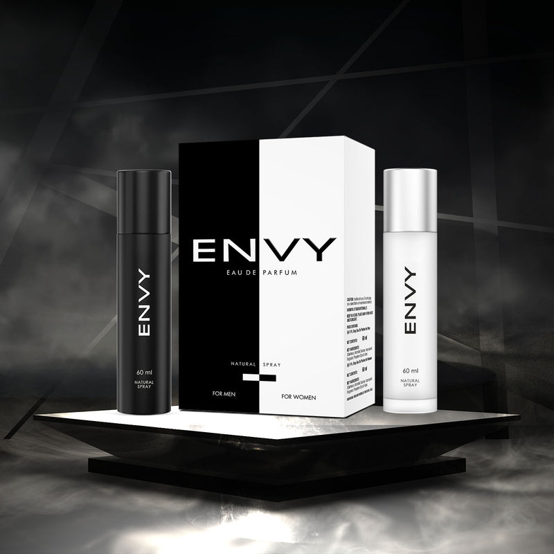 Envy Black & White Perfume for Men & Women EDP 60ml*2