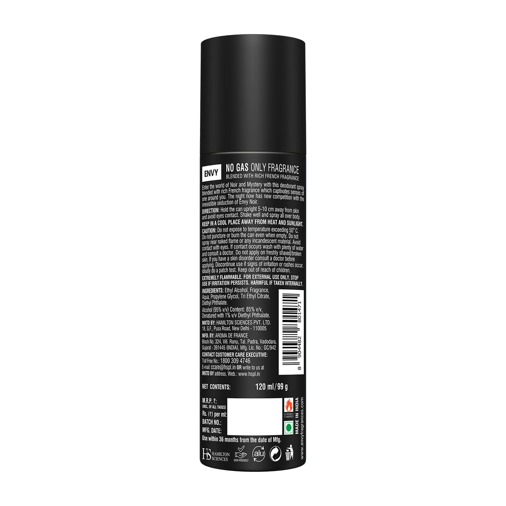 Noir Deodorant For Men - 120ml - Back Image