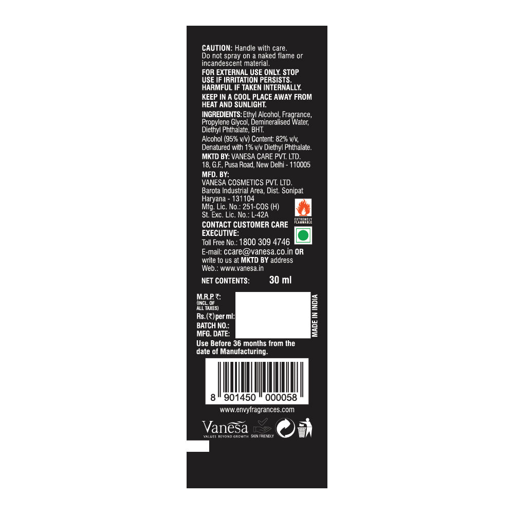 Men's Natural Spray 30ml - Back Image