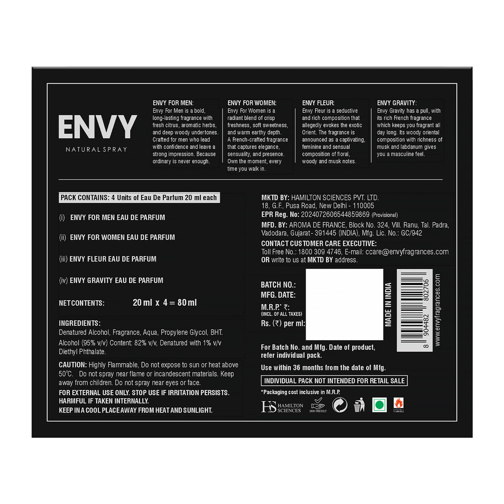 Natural Spray Gift Set | 4 x 20ml | ENVY