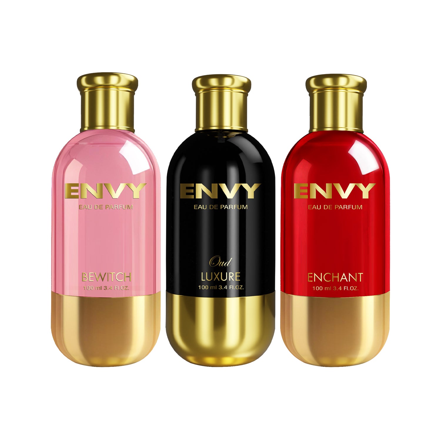 Pack of 3 Womens Perfume Enchant Bewitch Oud Luxure 100ml Each ENVY