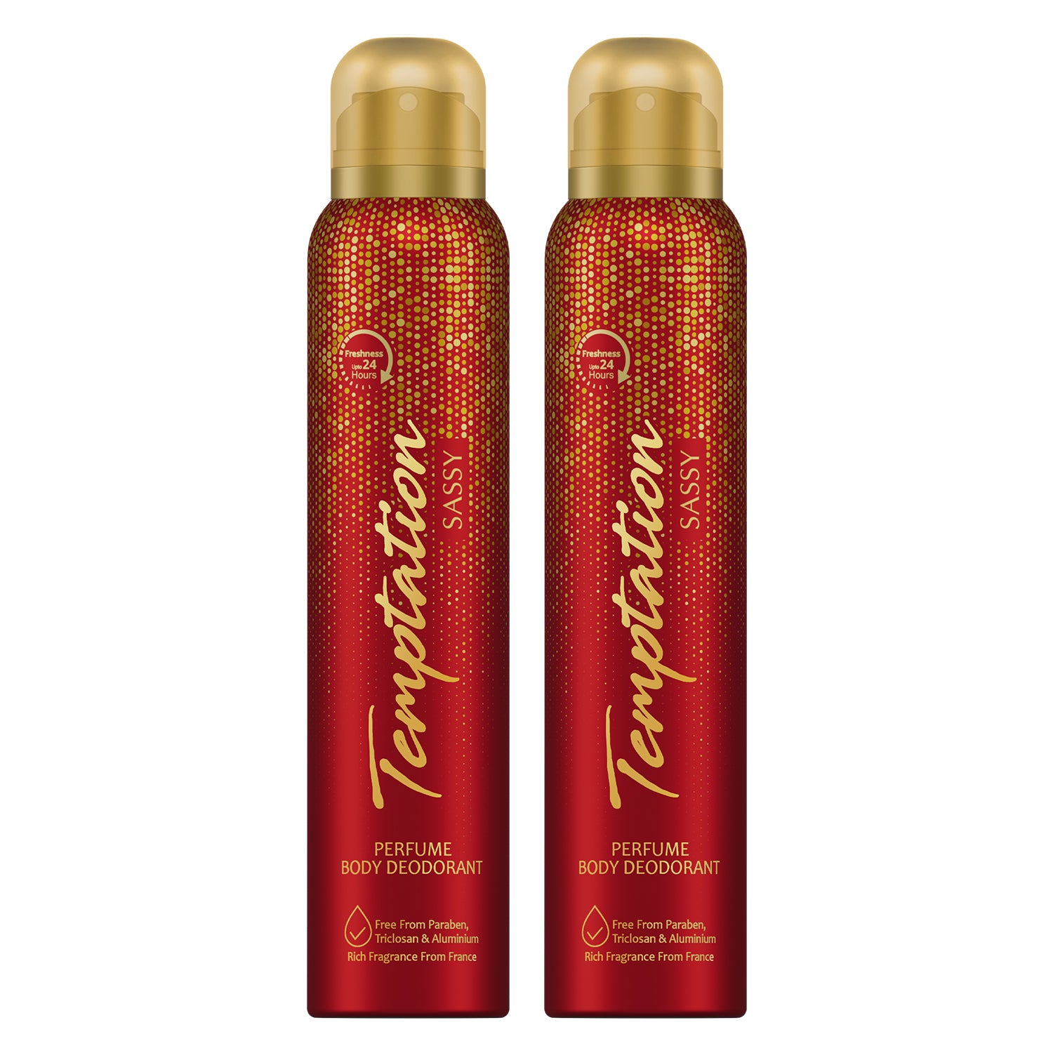 TEMPTATION Pack Of 2 Sassy Perfume Body Deodorant For Women - 150ml Each