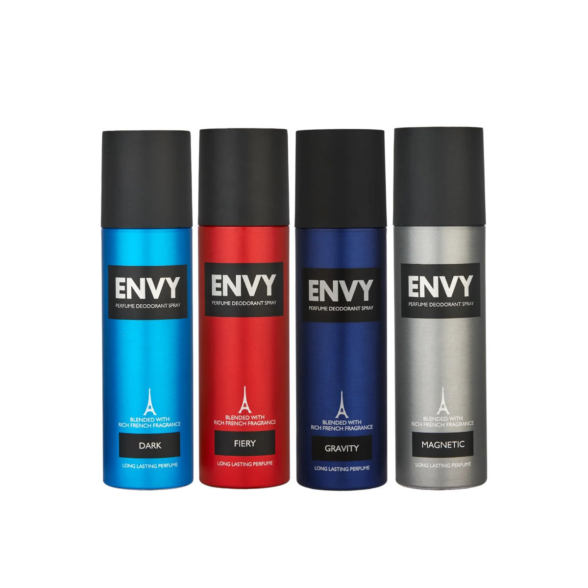 Dark, Fiery, Gravity & Magnetic Deo For Men (Pack of 4) 120ml ENVY