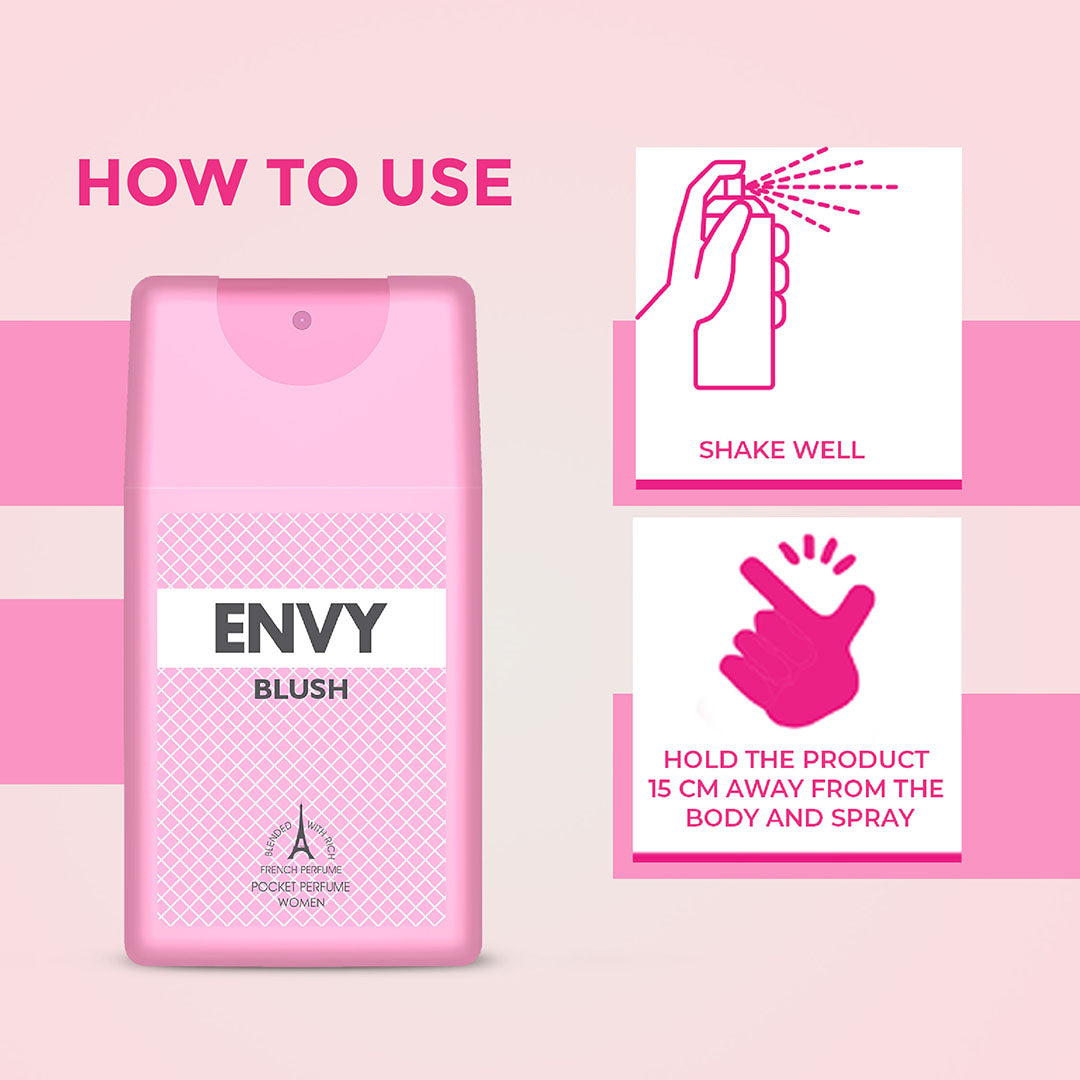 ENVY Pack of 4 Blush Pocket Perfumes - 18ml Each