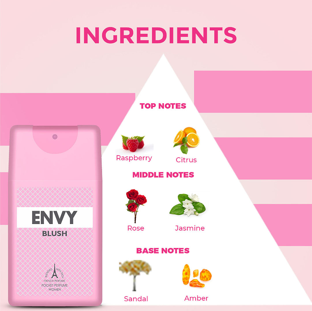 ENVY Pack of 3 Blush Pocket Perfumes - 18ml Each
