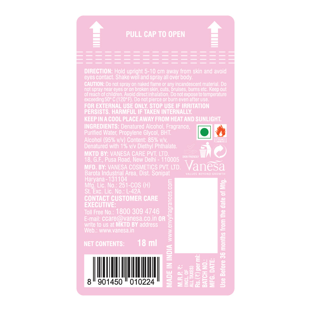 ENVY Pack of 4 Pocket Perfumes (Luv + Dark + Blush + Noir) - 18ml Each