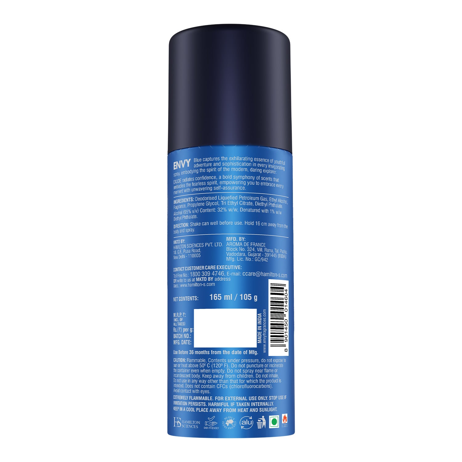 Exude Deodorant Spray For Men - 165ml - Back image
