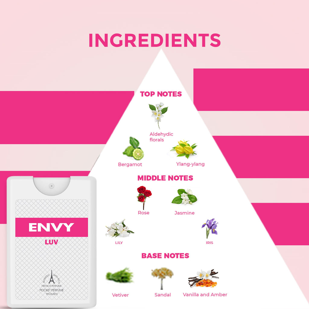 ENVY Pack of 3 Luv Pocket Perfumes - 18ml Each